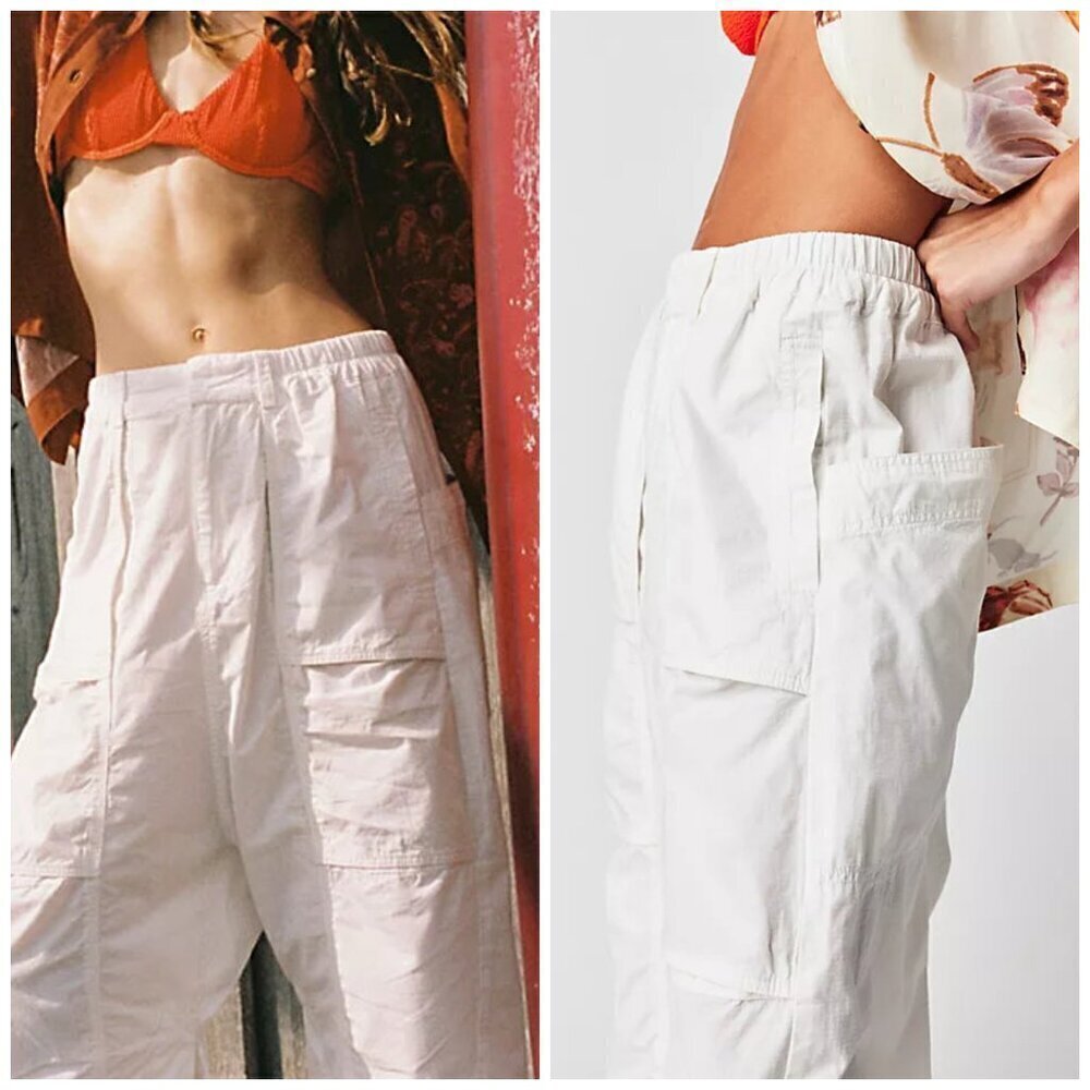 Free People Marbella Crop Harem Pants Optic White Small - Picture 2 of 11